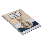 Gepersonaliseerde Yoga Cat Journal Notitieboek (Rechterzijde)