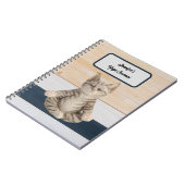 Gepersonaliseerde Yoga Cat Journal Notitieboek (Linkerzijde)