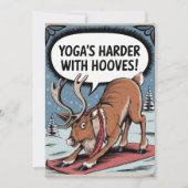 Gepersonaliseerde Yoga Harder Hooves Grappig  Feestdagenkaart (Voorkant)