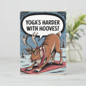 Gepersonaliseerde Yoga Harder Hooves Grappig  Feestdagenkaart (Staand voorkant)