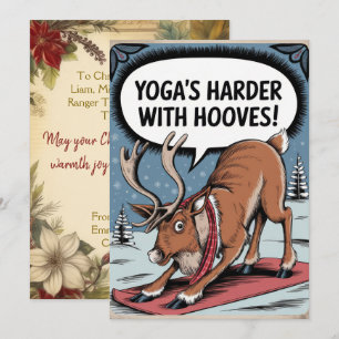 Gepersonaliseerde Yoga Hardere Hoeven Grappige Vin Feestdagenkaart