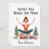 Gepersonaliseerde Yoga Instructor Christmas Kaart (Voorkant / Achterkant)