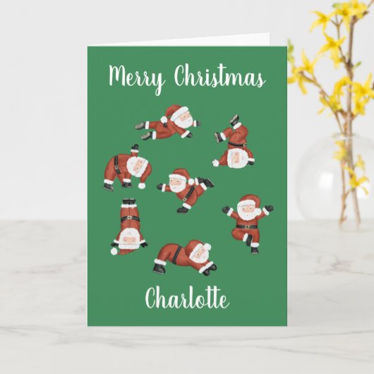 Gepersonaliseerde yoga Kerstmis Kaart (Gele Bloem)