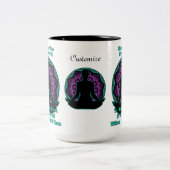 Gepersonaliseerde Yoga Mandala Humor White Tweekleurige Koffiemok (Center)