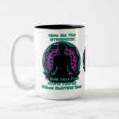 Gepersonaliseerde Yoga Mandala Humor White Tweekleurige Koffiemok (Links)