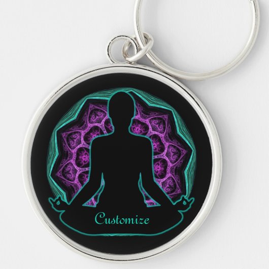 Gepersonaliseerde Yoga Mandala Sleutelhanger (Voorkant)