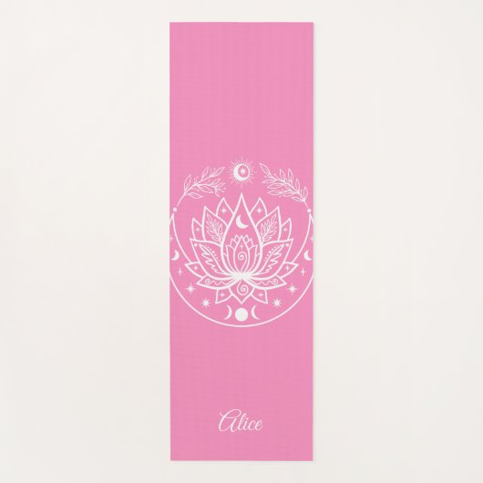 Gepersonaliseerde Yoga Mat Meditatie Gift Roze (Voorkant)