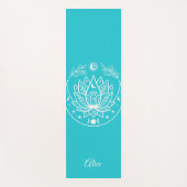 Gepersonaliseerde Yoga Mat Meditatie Gift Turquois (Voorkant)