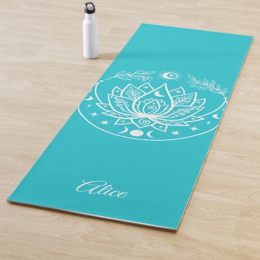 Gepersonaliseerde Yoga Mat Meditatie Gift Turquois (In situ)