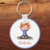 Gepersonaliseerde yoga sleutelhanger. Yoga sleutel Sleutelhanger (Voorkant)