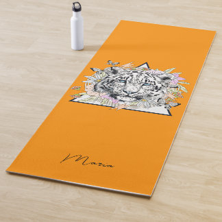 Gepersonaliseerde yogamat aangepaste naam witte ti