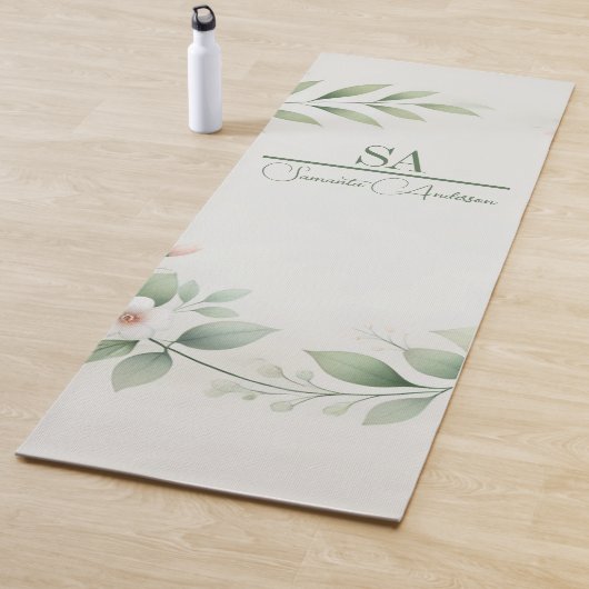 Gepersonaliseerde yogamat met minimalistische bloe (In situ)