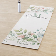 Gepersonaliseerde yogamat met wilde kleine bloemen