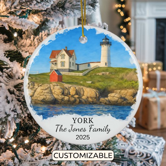 Gepersonaliseerde York Ornament, Maine Keramisch Ornament