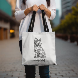 Gepersonaliseerde Yorkie Sketch Tote Bag