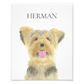 Gepersonaliseerde Yorkie Yorkshire Terrier Art Foto Afdruk (Voorkant)