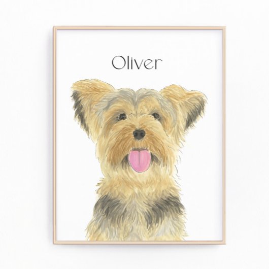 Gepersonaliseerde Yorkie Yorkshire Terrier Art Foto Afdruk