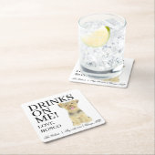 Gepersonaliseerde Yorkie Yorkshire Terrier bruilof Kartonnen Onderzetters (Insitu)