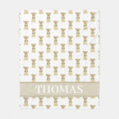 Gepersonaliseerde Yorkie Yorkshire Terrier Tan & W Fleece Deken (Voorkant)