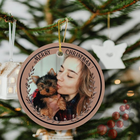 Gepersonaliseerde Yorkshire Terriër Hond Foto Keramisch Ornament