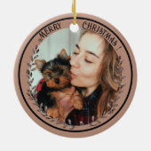 Gepersonaliseerde Yorkshire Terriër Hond Foto Keramisch Ornament (Achterkant)