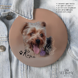 Gepersonaliseerde Yorkshire Terriër Hond Foto Ronde Button 6,0 Cm