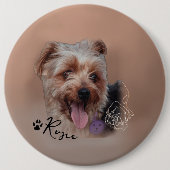 Gepersonaliseerde Yorkshire Terriër Hond Foto Ronde Button 6,0 Cm (Voorkant)