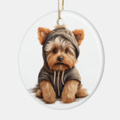 Gepersonaliseerde Yorkshire Terrier Hondenkunst Keramisch Ornament (Links)