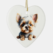 Gepersonaliseerde Yorkshire Terrier Puppy Keramisch Ornament (Rechts)