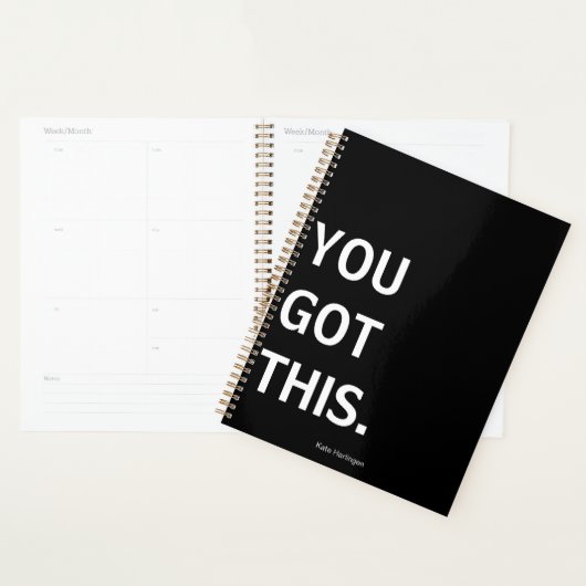 Gepersonaliseerde "You Got This" Motivatie ongedat Planner (Display)