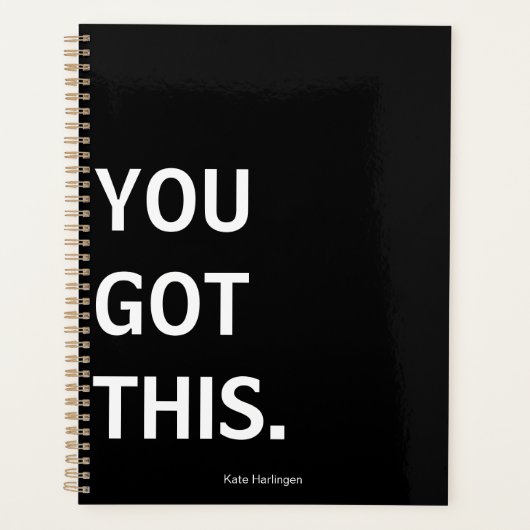 Gepersonaliseerde "You Got This" Motivatie ongedat Planner (Voorkant)