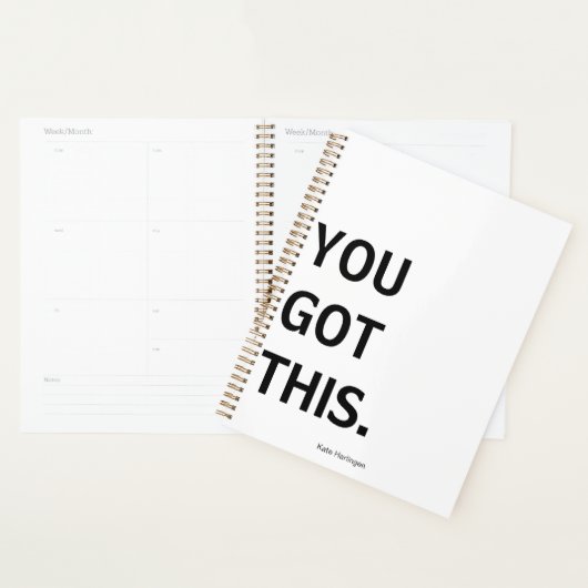 Gepersonaliseerde "You Got This" Motivatie ongedat Planner (Display)