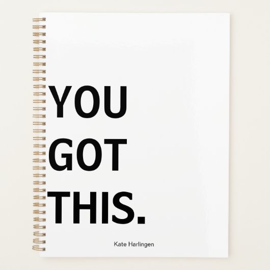 Gepersonaliseerde "You Got This" Motivatie ongedat Planner (Voorkant)