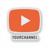 Gepersonaliseerde YouTube-kanaalnaam Custom Vinyl Sticker (Voorkant)