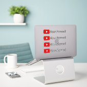 Gepersonaliseerde YouTube-kanaalnaam Custom Vinyl Sticker (Laptop op bureau)