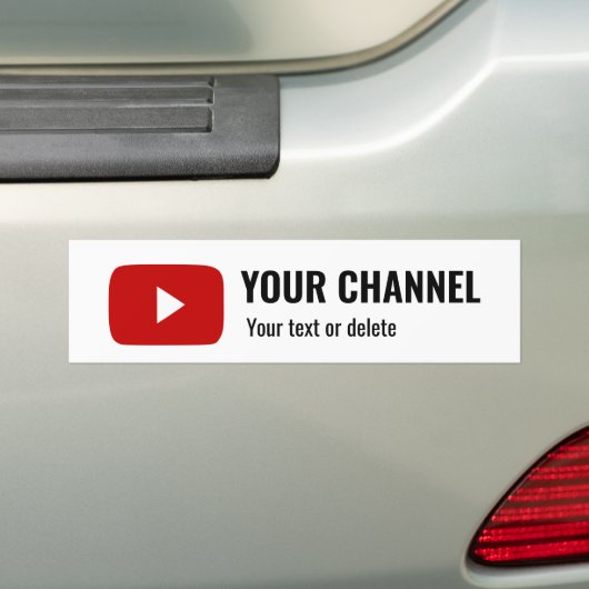 Gepersonaliseerde YouTube-kanaalnaam op maat Bumpersticker (Op auto)
