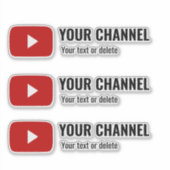 Gepersonaliseerde YouTube-kanaalnaam op maat Sticker (Voorkant)