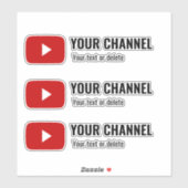 Gepersonaliseerde YouTube-kanaalnaam op maat Sticker (Vel)