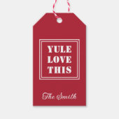 Gepersonaliseerde YULE LOVE DEZE eenvoudige typogr Cadeaulabel (Voorkant)