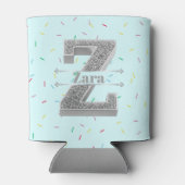 Gepersonaliseerde Z Initiaal Silver Monogram Jouw  Blikjeskoeler (Achterkant)