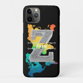 Gepersonaliseerde Z Initiaal Silver Monogram Jouw  Case-Mate iPhone Case