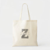Gepersonaliseerde Z Initiaal Silver Monogram Jouw  Tote Bag (Voorkant)