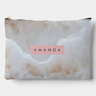 Gepersonaliseerde Zachte Crème Onyx Marmer Textuur Etui