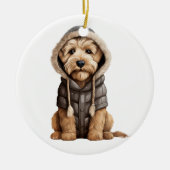 Gepersonaliseerde zachte gecoate tarweterriër hond keramisch ornament (Voorkant)