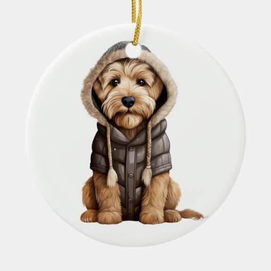 Gepersonaliseerde zachte gecoate tarweterriër hond keramisch ornament (Voorkant)