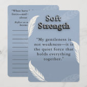 Gepersonaliseerde zachte kracht Inspirerend quote Notitiekaartje (Voorkant / Achterkant)