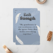 Gepersonaliseerde zachte kracht Inspirerend quote Notitiekaartje (Voorkant / Achterkant in situ)