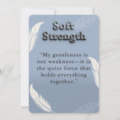 Gepersonaliseerde zachte kracht Inspirerend quote Notitiekaartje (Voorkant)