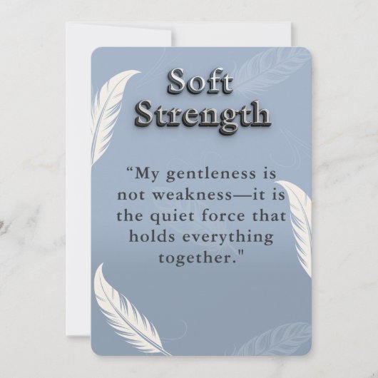 Gepersonaliseerde zachte kracht Inspirerend quote Notitiekaartje (Voorkant)
