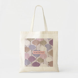 Gepersonaliseerde zachte mauve en lila bloemige el tote bag